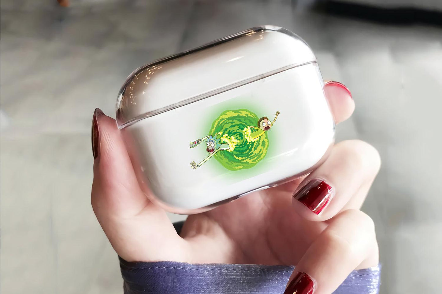 Rick and Morty Time Portal Apple Airpod Pro 2 Clear Case-Xtracase