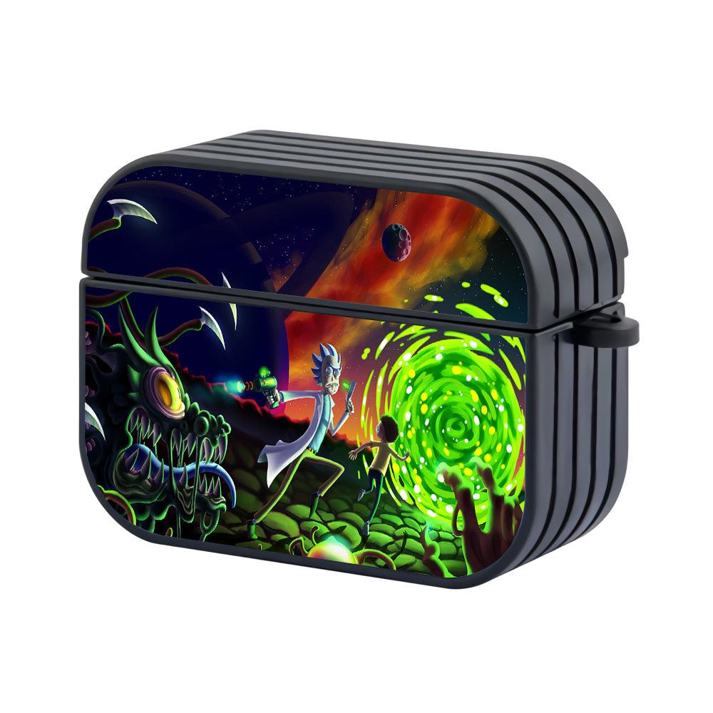 Rick and Morty Run From Monsters Hard Plastic Case Cover For Apple Airpods Pro 3-Xtracase