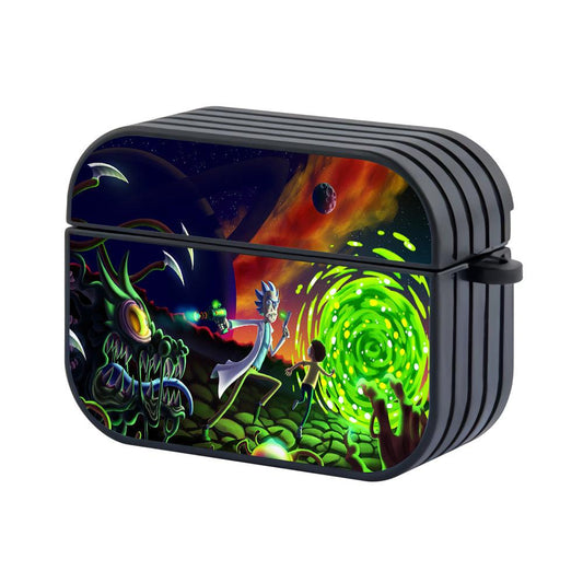 Rick and Morty Run From Monsters Hard Plastic Case Cover For Apple Airpods Pro 2-Xtracase