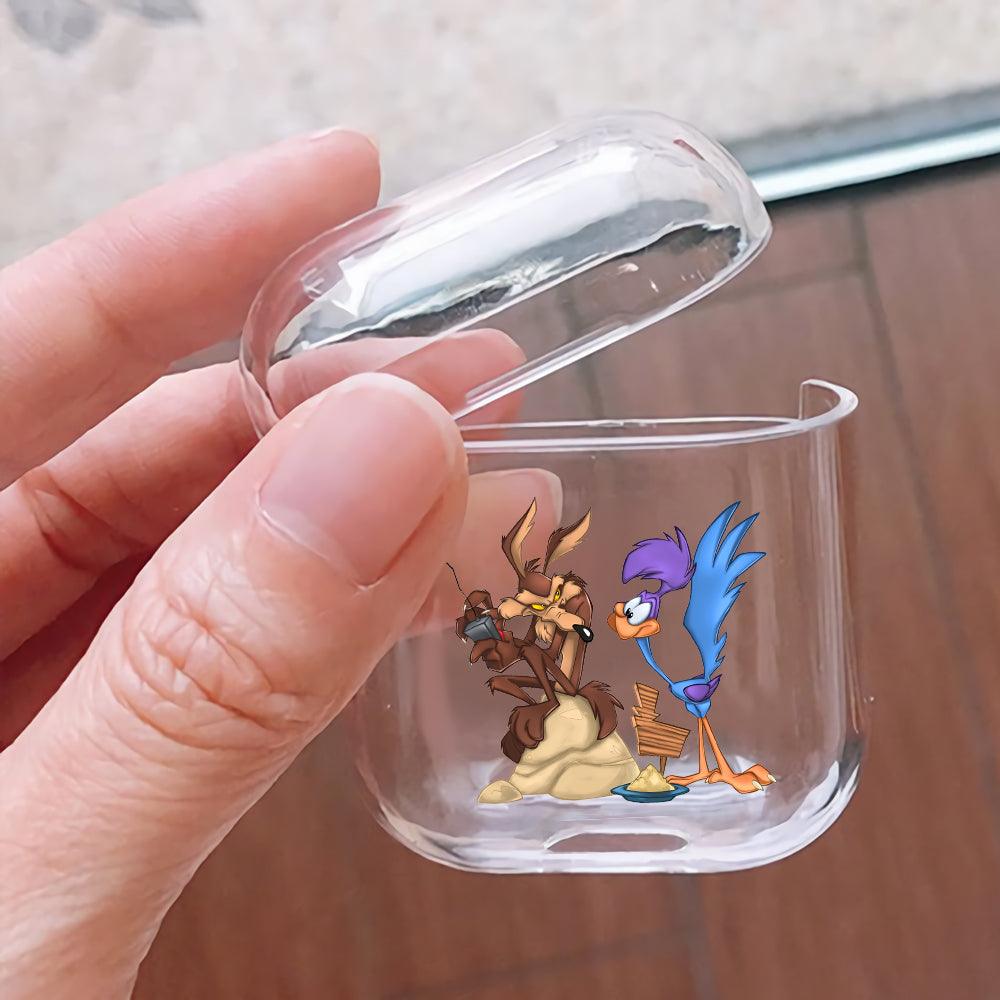 Road Runner and Wile E Coyote Protective Clear Case Cover For Apple Airpods-Xtracase