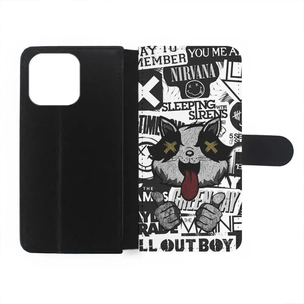 Rock Bands of Playlist iPhone 15 Pro Max Case-Flip Wallet Case-Xtracase