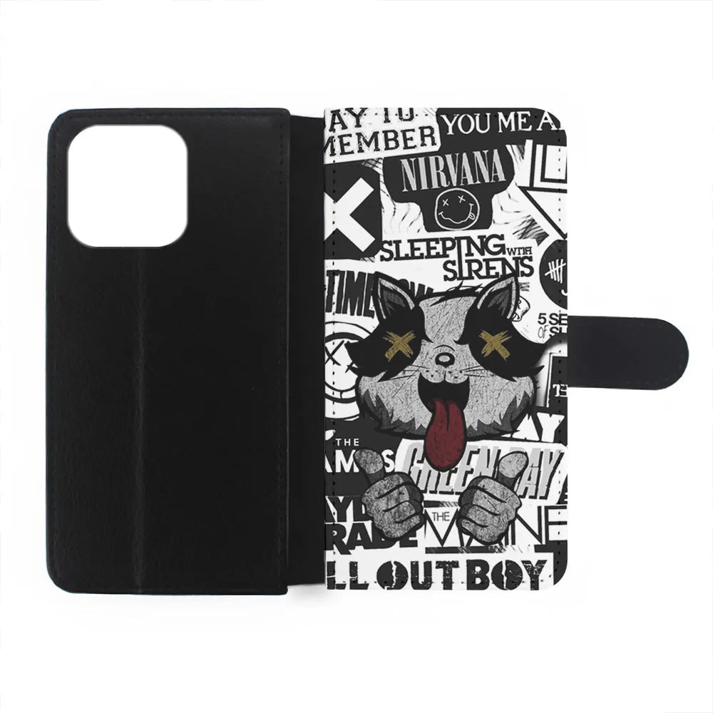 Rock Bands of Playlist iPhone 13 Pro Case-Flip Wallet Case-Xtracase