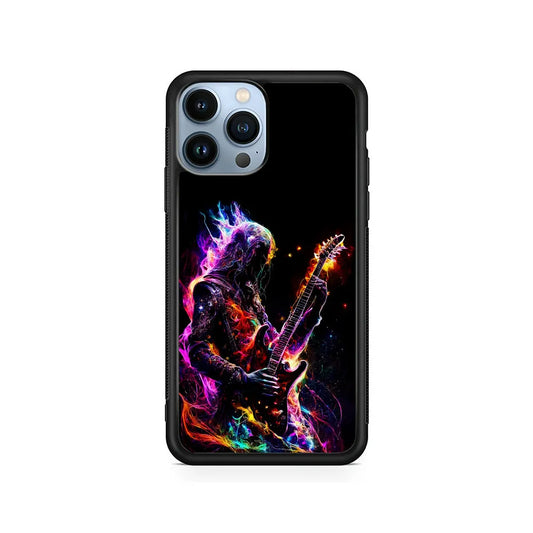 Rock Heavy Metal Guitar iPhone 13 Pro Max Case-Rubber / Black (2D Case)-Xtracase