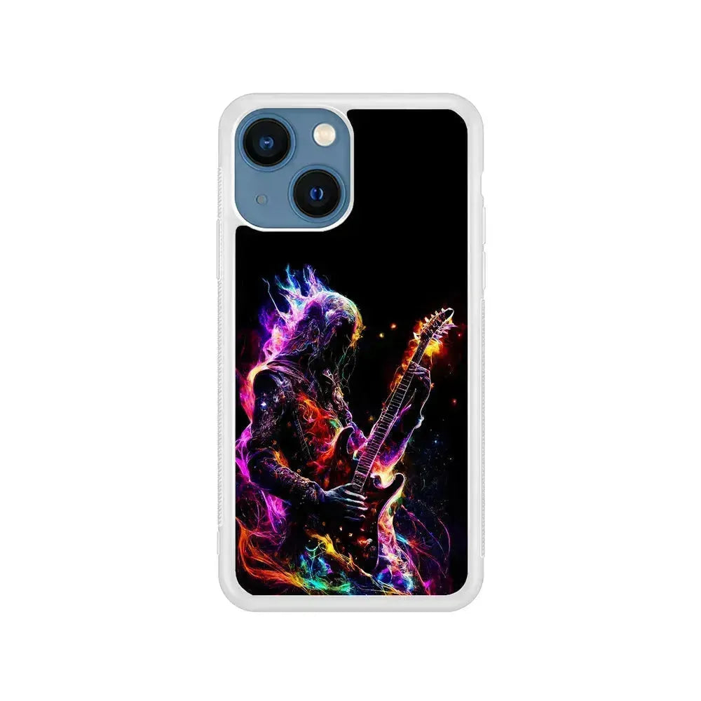 Rock Heavy Metal Guitar iPhone 13 Mini Case-Rubber / White (2D Case)-Xtracase