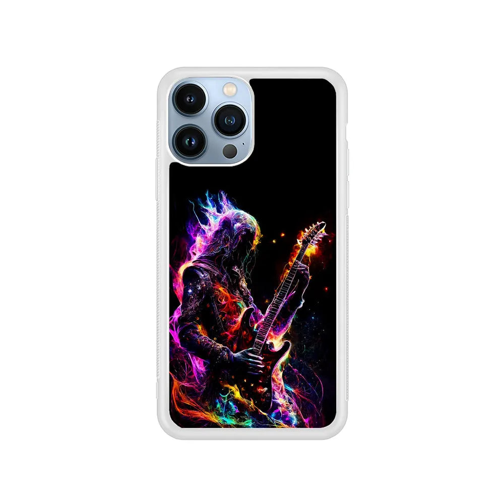 Rock Heavy Metal Guitar iPhone 13 Pro Case-Rubber / White (2D Case)-Xtracase