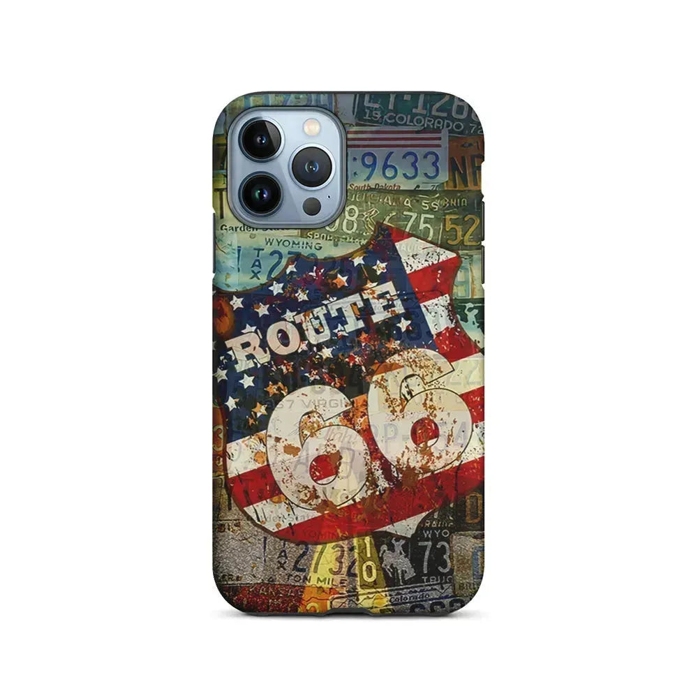 Route 66 Classic Plate iPhone 15 Pro Max Case-2 in 1 Tough Case-Xtracase