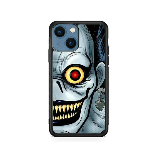 Ryuk Death Note Half Face iPhone 13 Mini Case-Rubber / Black (2D Case)-Xtracase