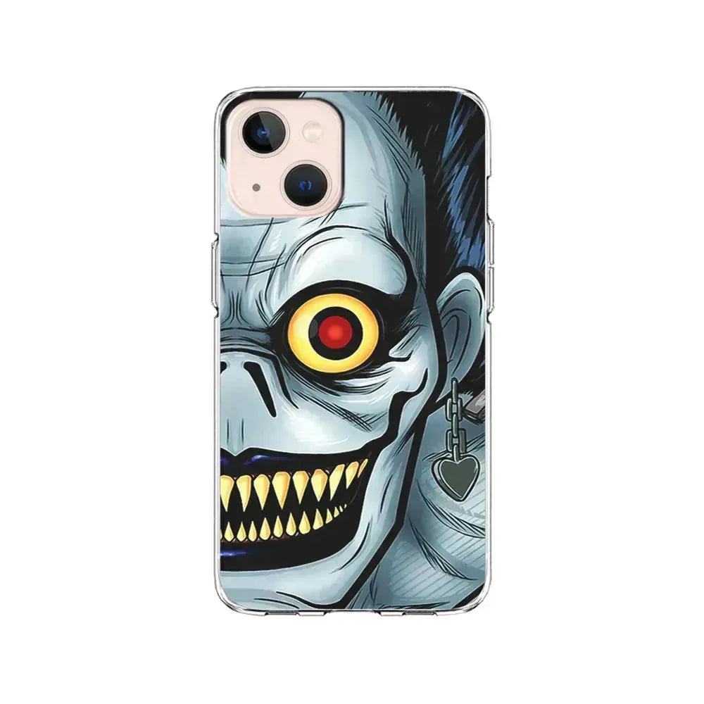 Ryuk Death Note Half Face iPhone 13 Mini Case-Clear Soft Case-Xtracase