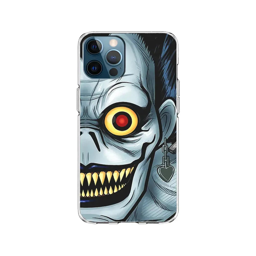 Ryuk Death Note Half Face iPhone 15 Pro Max Case-Clear Soft Case-Xtracase