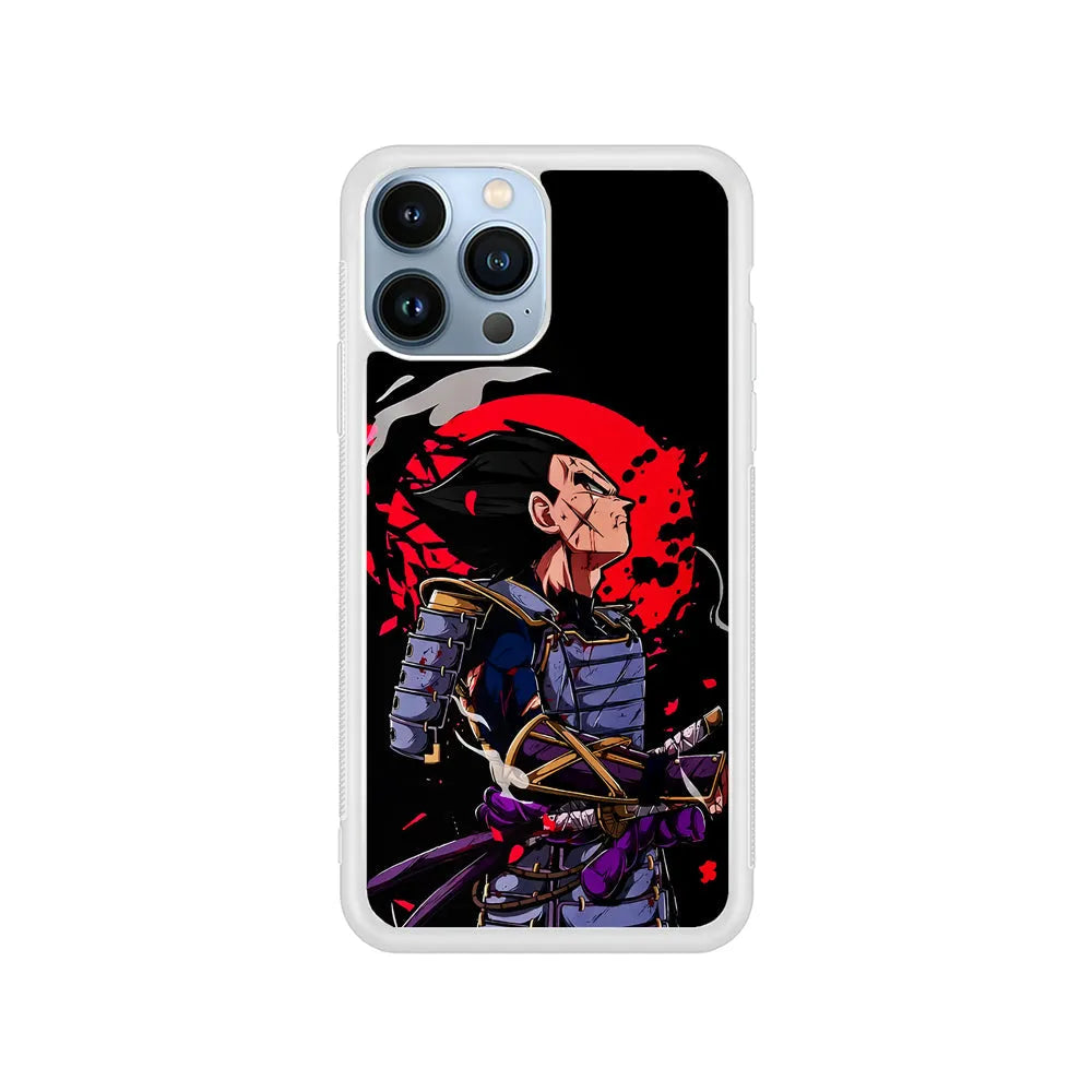 Samurai Vegeta Dragon Ball Z iPhone 13 Pro Case-Rubber / White (2D Case)-Xtracase