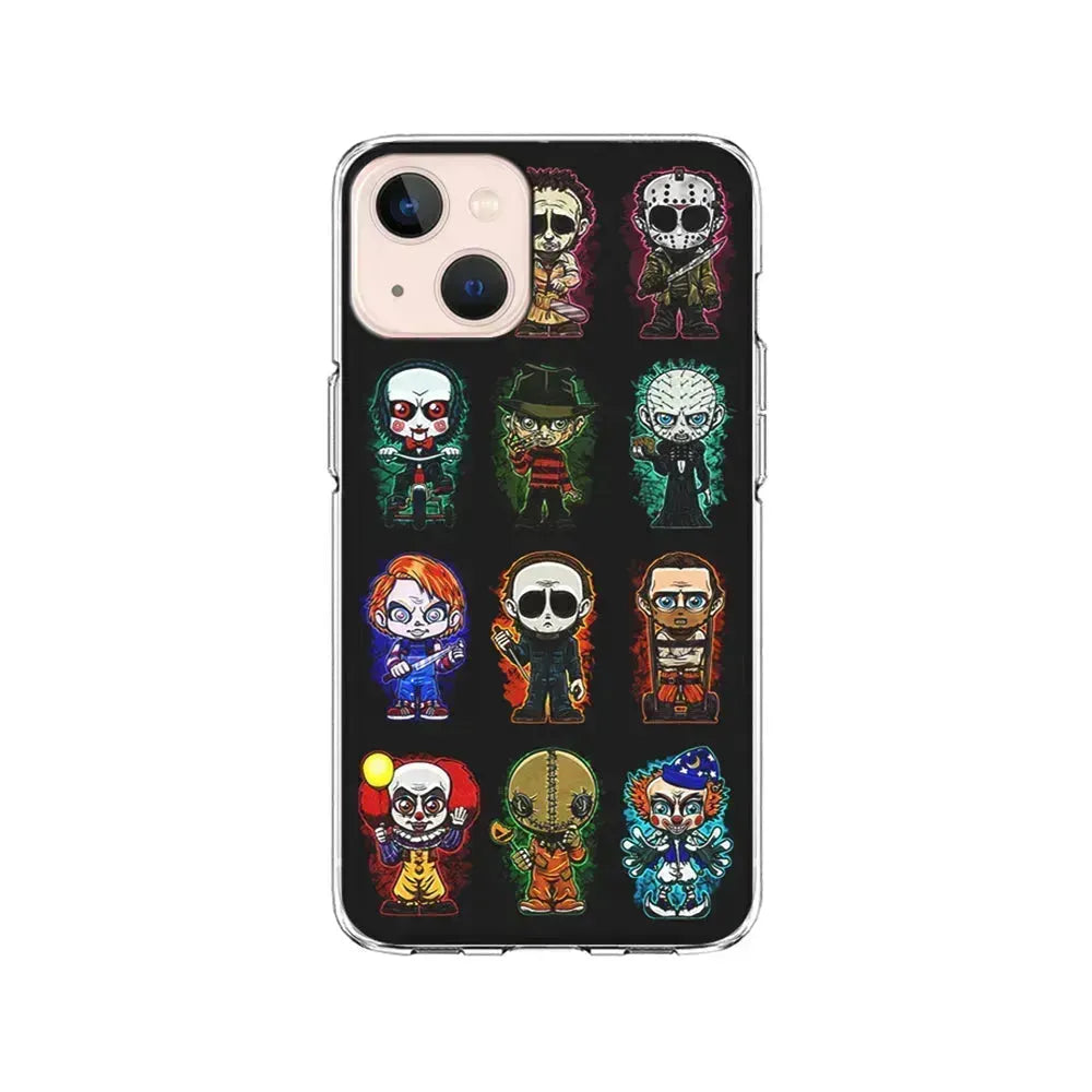 Scary Movie Horror Chibi iPhone 13 Mini Case-Clear Soft Case-Xtracase