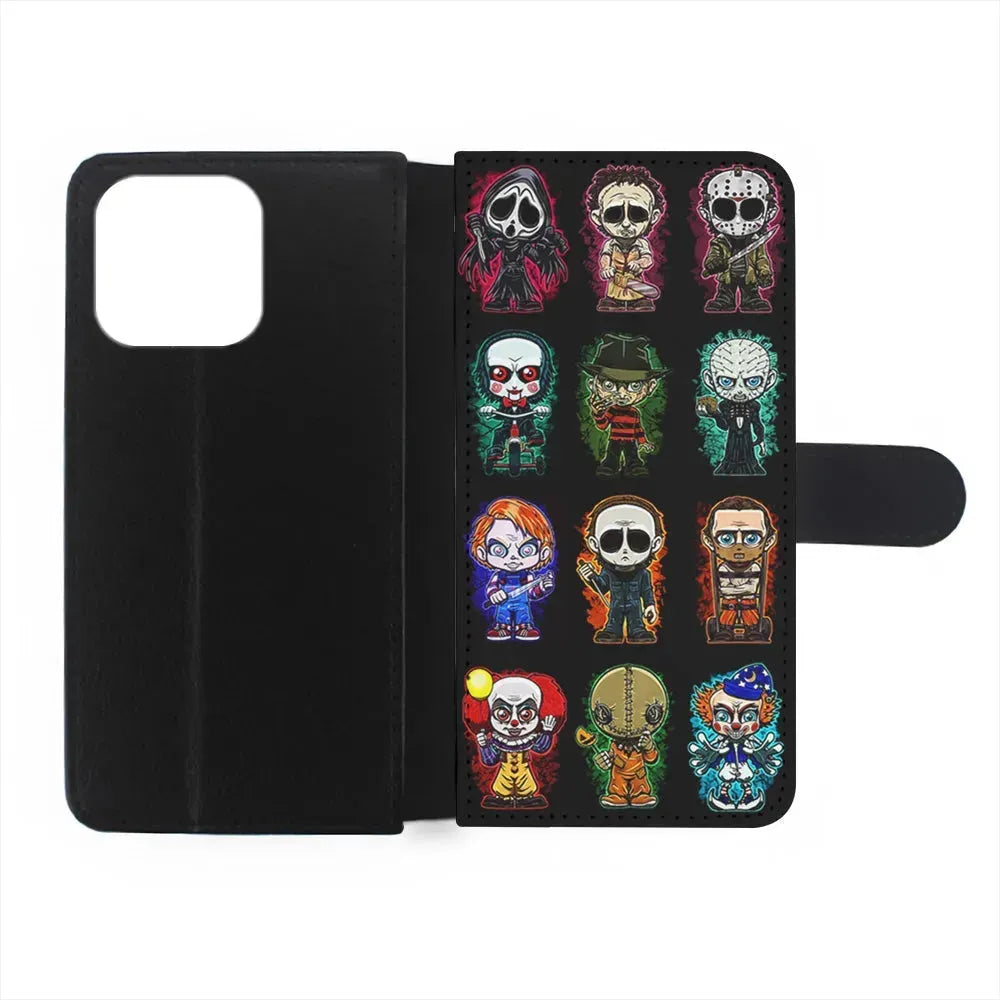Scary Movie Horror Chibi iPhone 15 Pro Max Case-Flip Wallet Case-Xtracase