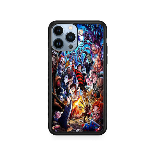 Scary Movie Horror Main Characters iPhone 13 Pro Max Case-Rubber / Black (2D Case)-Xtracase