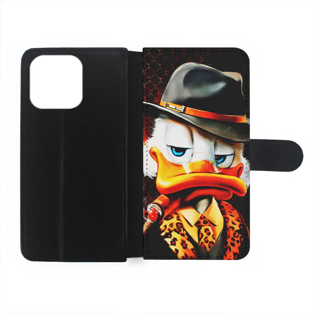Scrooge McDuck Gangster Style iPhone 13 Pro Case-Flip Wallet Case-Xtracase