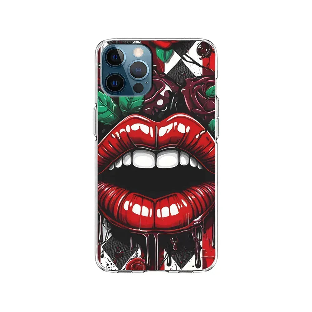 Sexy Big Lips Closeup iPhone 15 Pro Max Case-Clear Soft Case-Xtracase