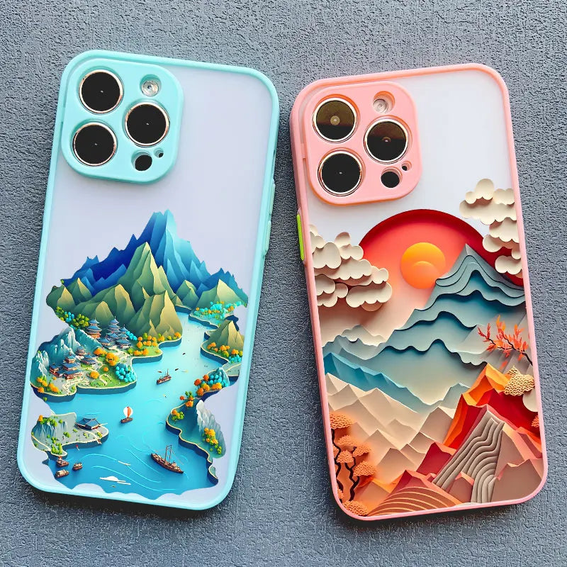 Printing Landscape Phone case Creative Mountains Back Cover