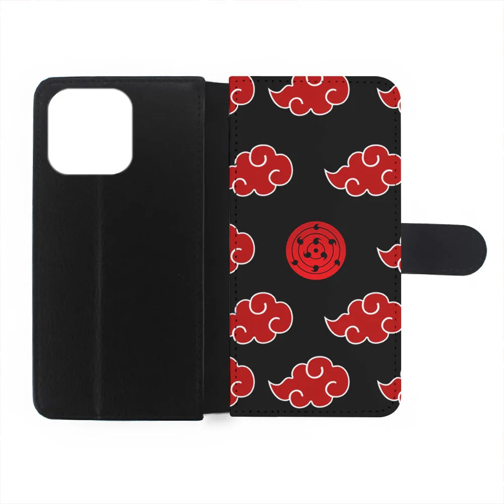 Sharingan and Akatsuki Naruto iPhone 13 Pro Case-Flip Wallet Case-Xtracase