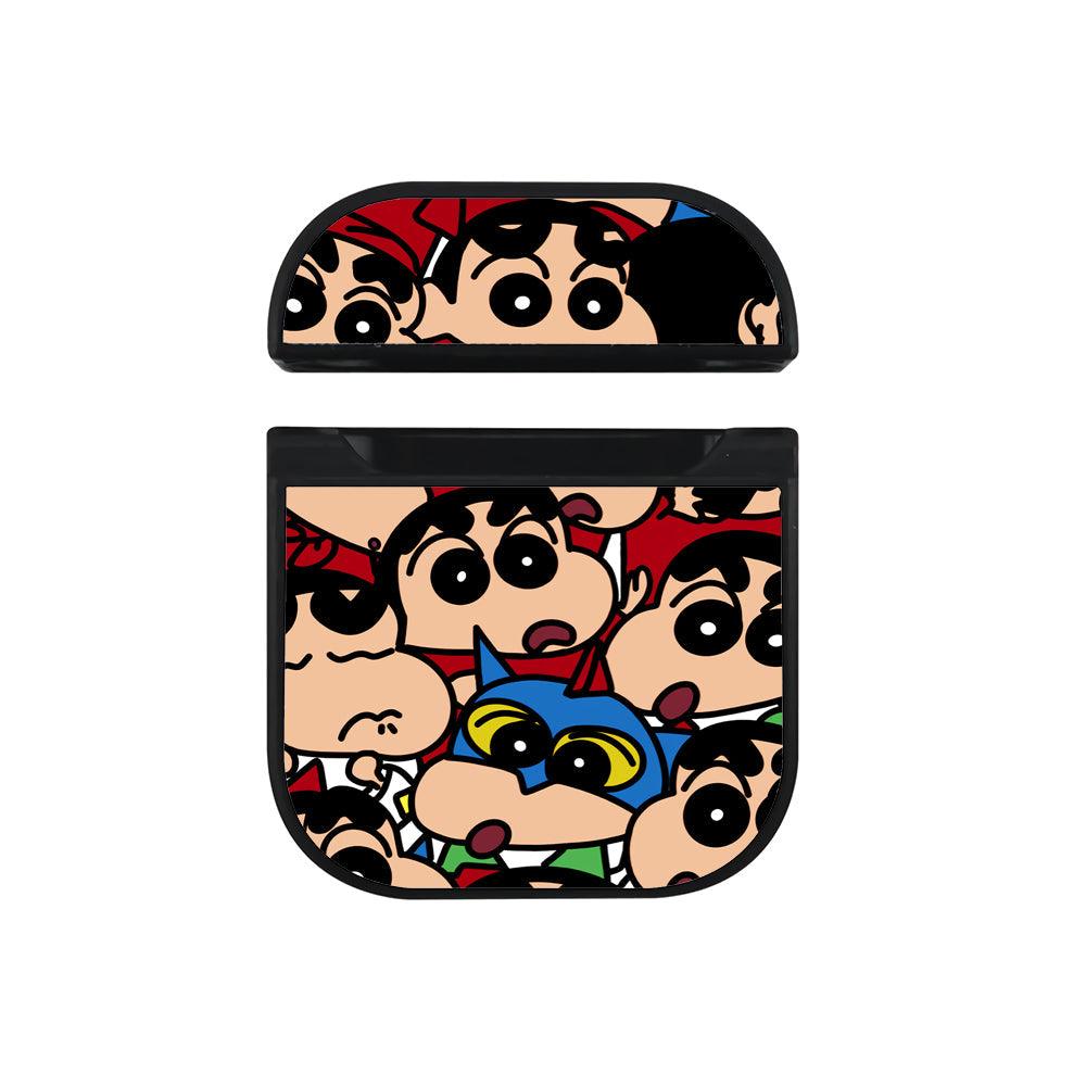 Shinchan Face Cartoon Hard Plastic Case Cover For Apple Airpods-Xtracase