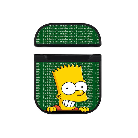 Simpson Bart Have Completed The Task Hard Plastic Case Cover For Apple Airpods-Xtracase