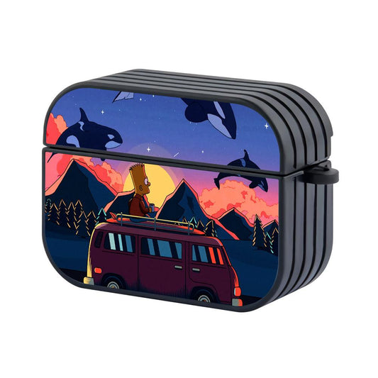 Simpson Bart at The Evening Show Hard Plastic Case Cover For Apple Airpods Pro 2-Xtracase