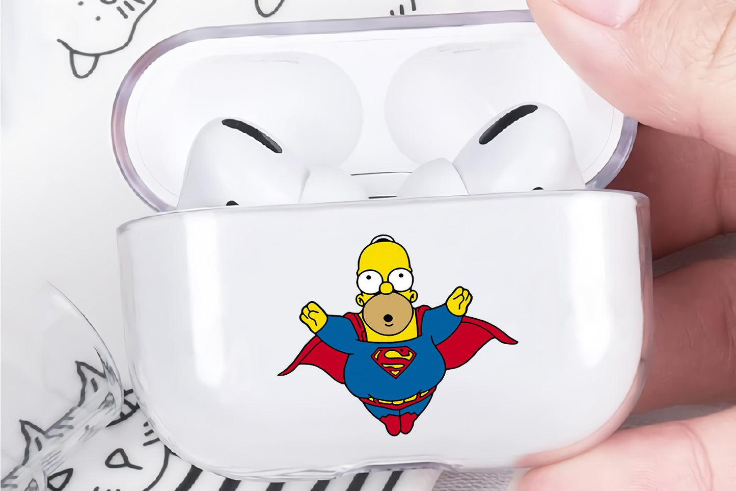 Simpson To Be Superman Apple Airpod Pro 2 Clear Case-Xtracase