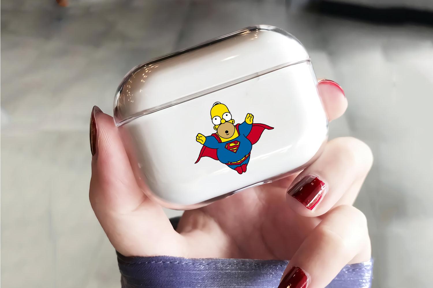 Simpson To Be Superman Protective Clear Case Cover For Apple Airpod Pro-Xtracase