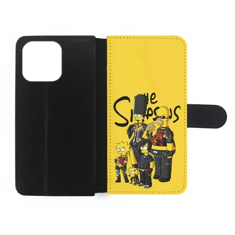 Simpsons Rock n' Roll Family iPhone 13 Mini Case-Flip Wallet Case-Xtracase