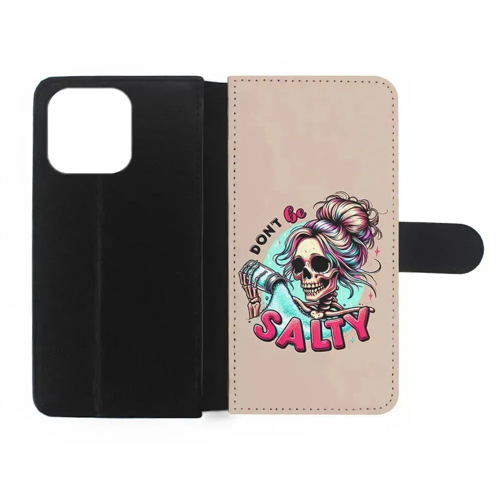 Skeleton Don't Be Salty iPhone 13 Mini Case-Flip Wallet Case-Xtracase