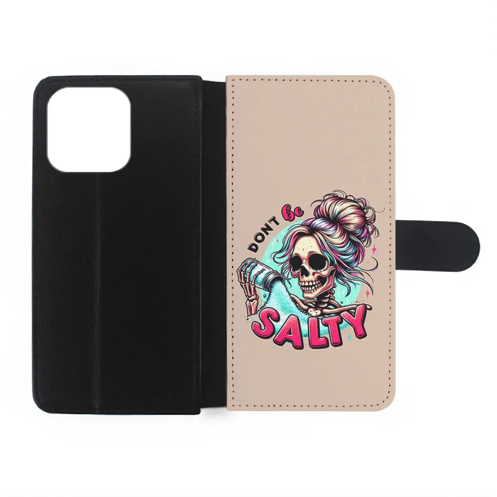 Skeleton Don't Be Salty iPhone 13 Pro Case-Flip Wallet Case-Xtracase