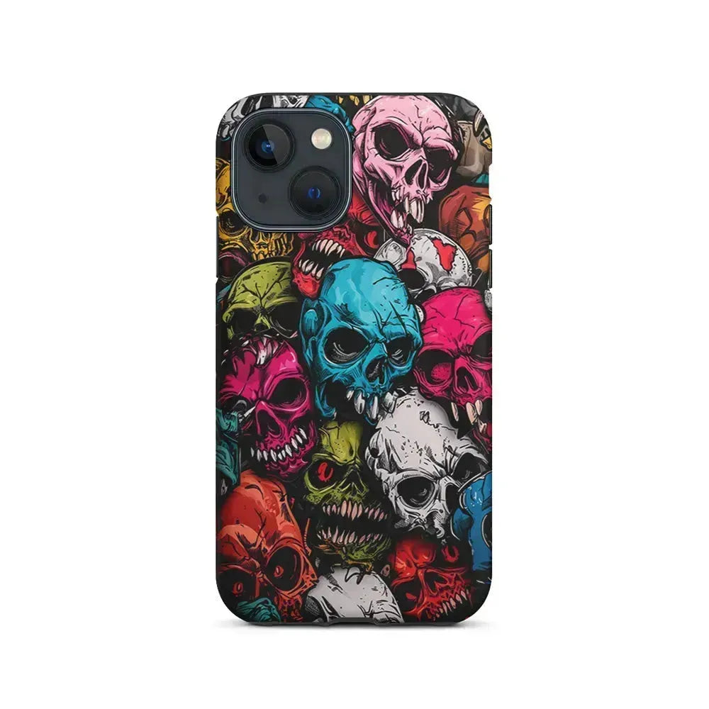 Skull Colorful Pattern iPhone 13 Mini Case-2 in 1 Tough Case-Xtracase