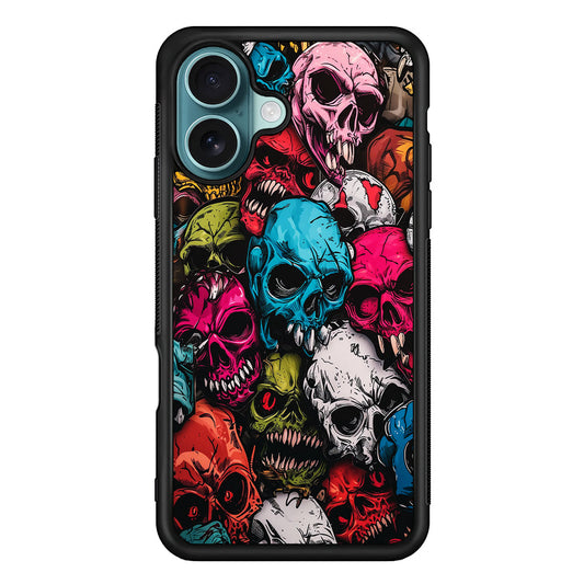 Skull Colorful Pattern iPhone 16 Plus Case - Xtracase