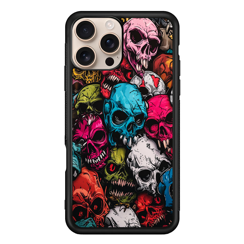 Skull Colorful Pattern iPhone 16 Pro Case - iPhone 16 Pro