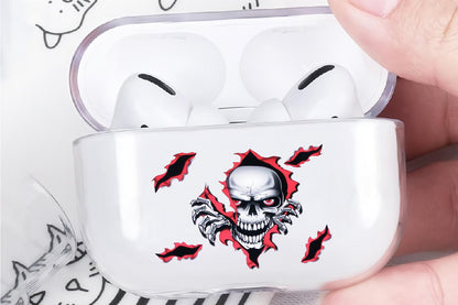 Skull on Flame Apple Airpod Pro 2 Clear Case-Xtracase