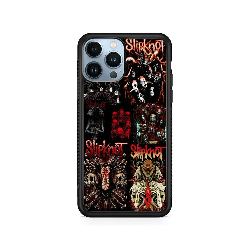 Slipknot Heavy Metal Band iPhone 15 Pro Max Case-Rubber / Black (2D Case)-Xtracase