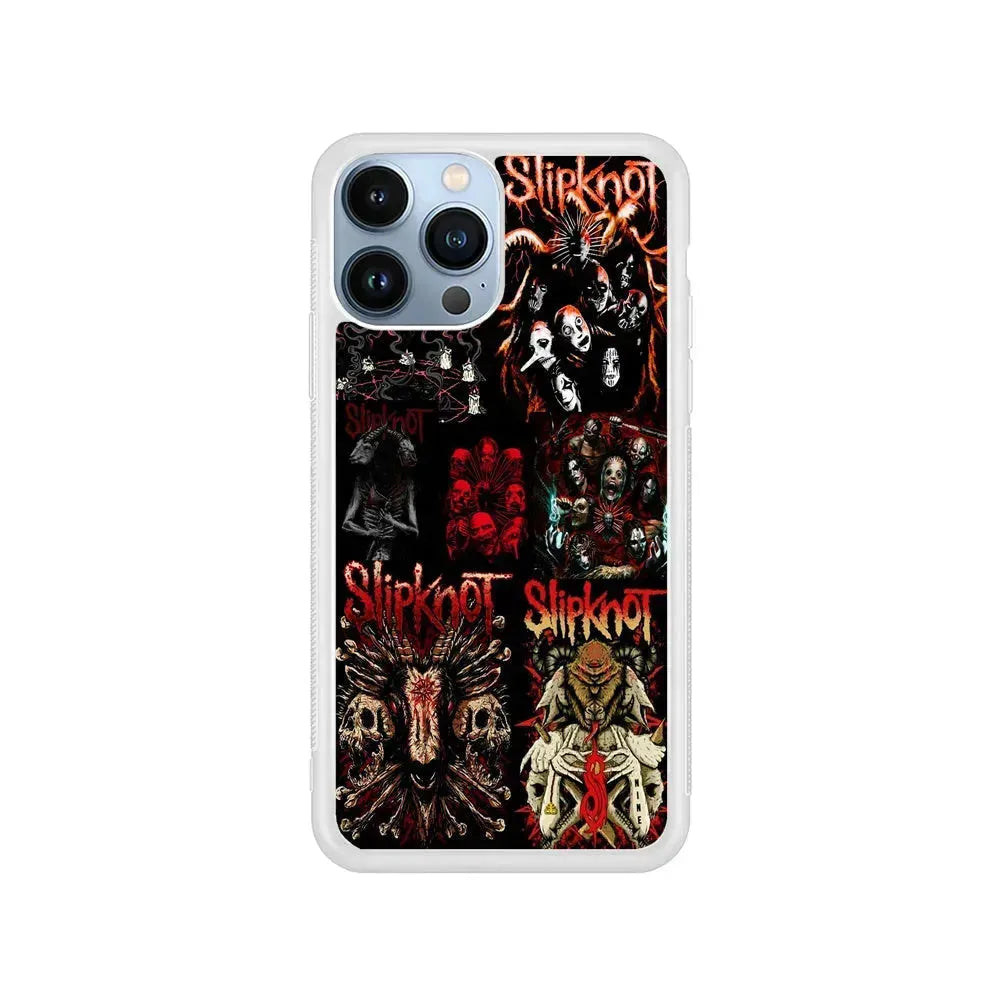 Slipknot Heavy Metal Band iPhone 15 Pro Max Case-Rubber / White (2D Case)-Xtracase