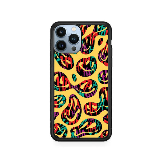 Smiley Dilution iPhone 13 Pro Case-Rubber / Black (2D Case)-Xtracase