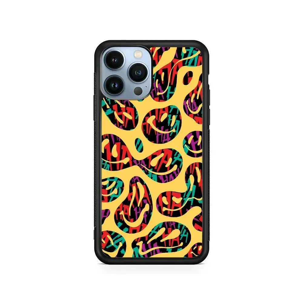 Smiley Dilution iPhone 15 Pro Max Case-Rubber / Black (2D Case)-Xtracase