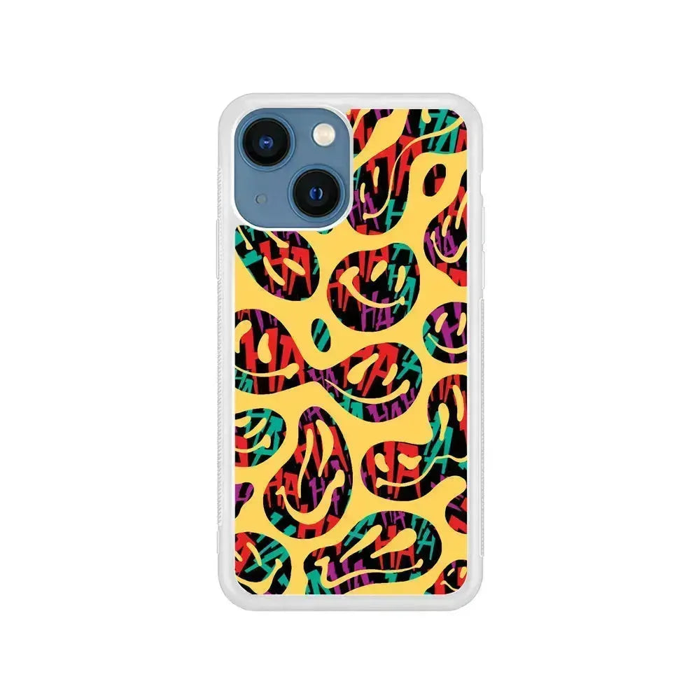 Smiley Dilution iPhone 13 Mini Case-Rubber / White (2D Case)-Xtracase