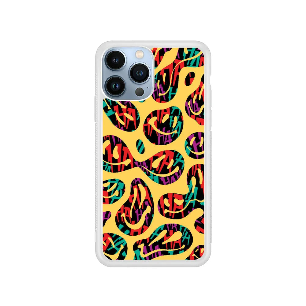 Smiley Dilution iPhone 13 Pro Case-Rubber / White (2D Case)-Xtracase