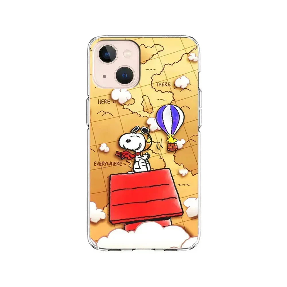 Snoopy Journey Around The World iPhone 13 Mini Case-Clear Soft Case-Xtracase