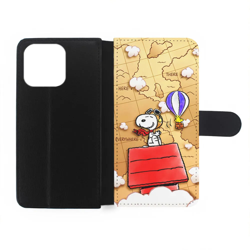 Snoopy Journey Around The World iPhone 13 Pro Case-Flip Wallet Case-Xtracase