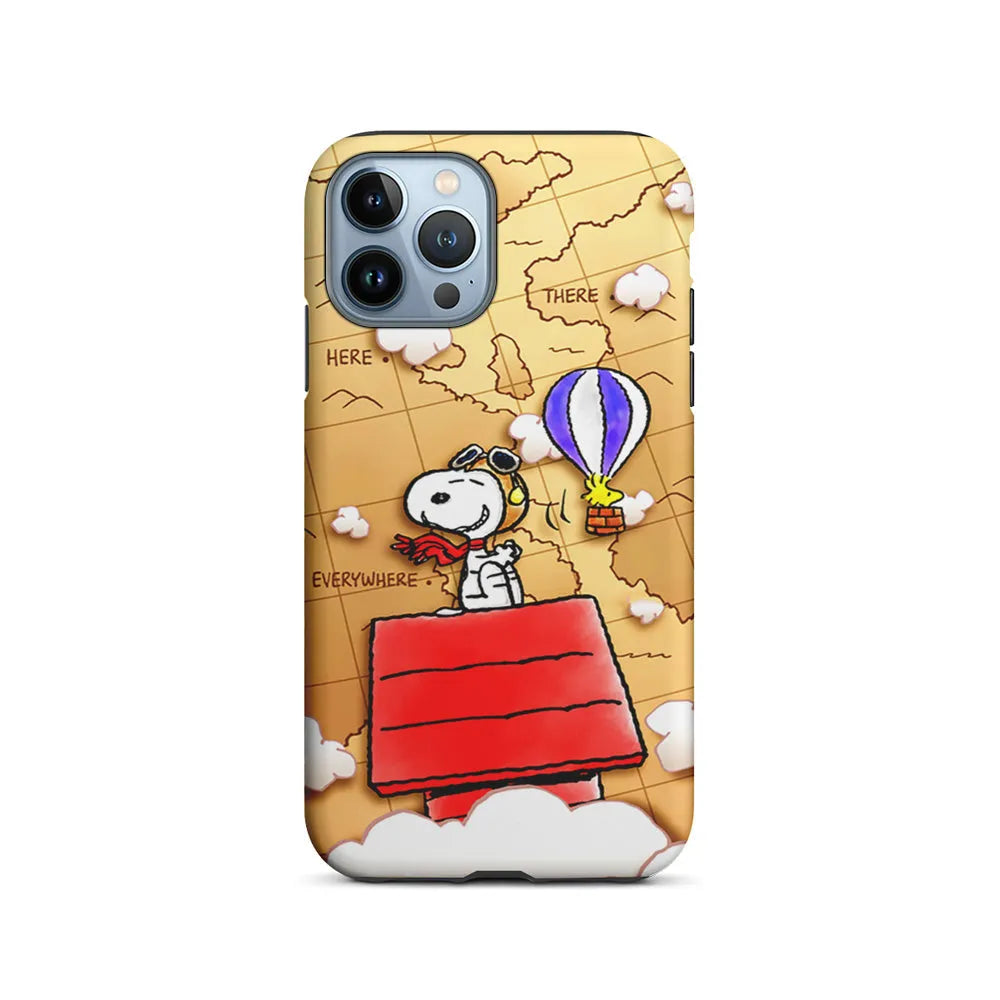 Snoopy Journey Around The World iPhone 13 Pro Case-2 in 1 Tough Case-Xtracase