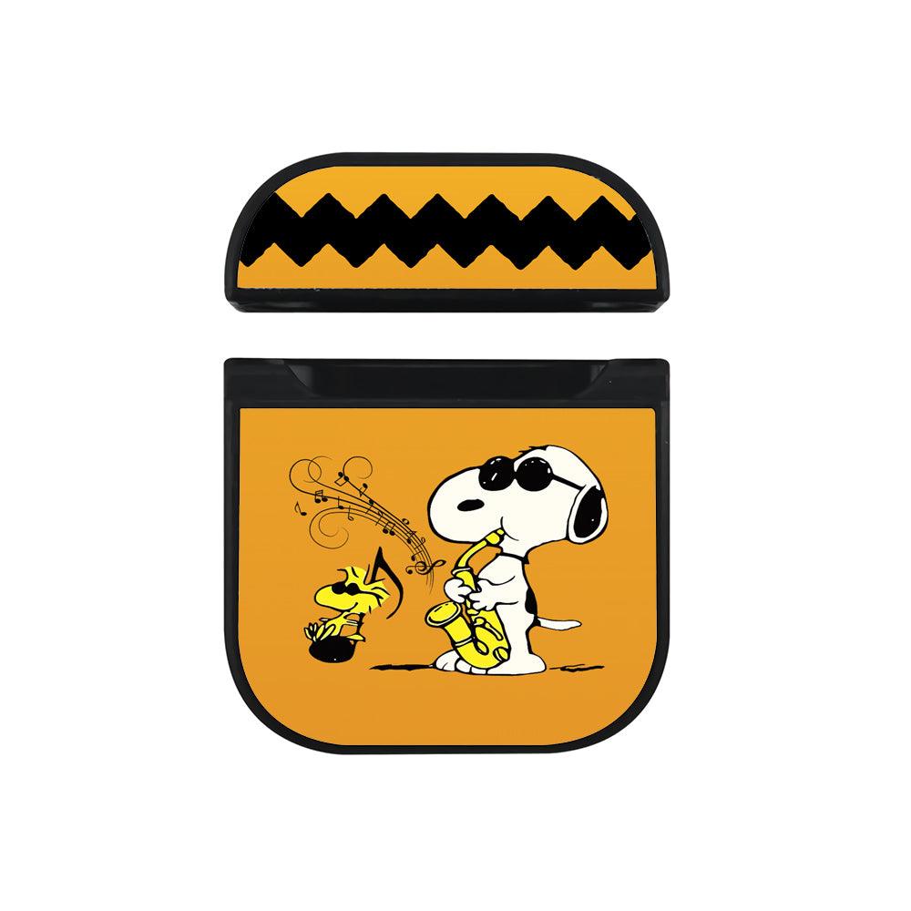 Snoopy Saxophone Player Hard Plastic Case Cover For Apple Airpods-Xtracase