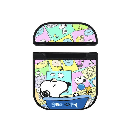 Snoopy Take a Rest from Busy Day Hard Plastic Case Cover For Apple Airpods-Xtracase