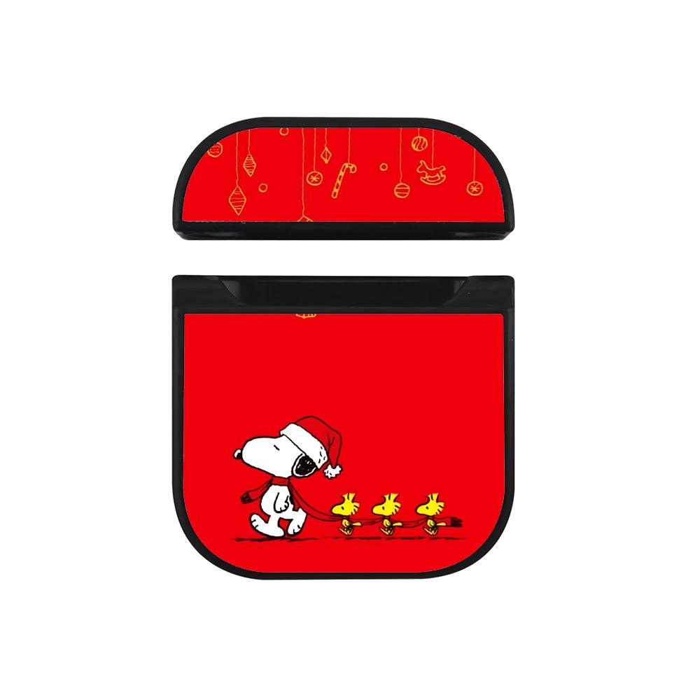 Snoopy Woodstock Christmas Hard Plastic Case Cover For Apple Airpods-Xtracase