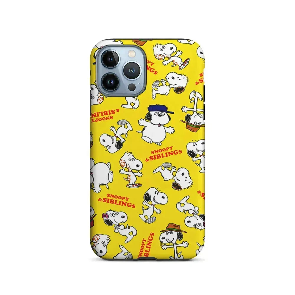 Snoopy and Siblings Dance iPhone 15 Pro Max Case-2 in 1 Tough Case-Xtracase