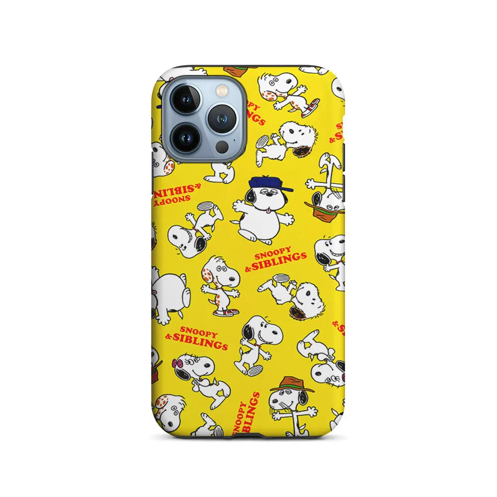 Snoopy and Siblings Dance iPhone 13 Pro Case-2 in 1 Tough Case-Xtracase