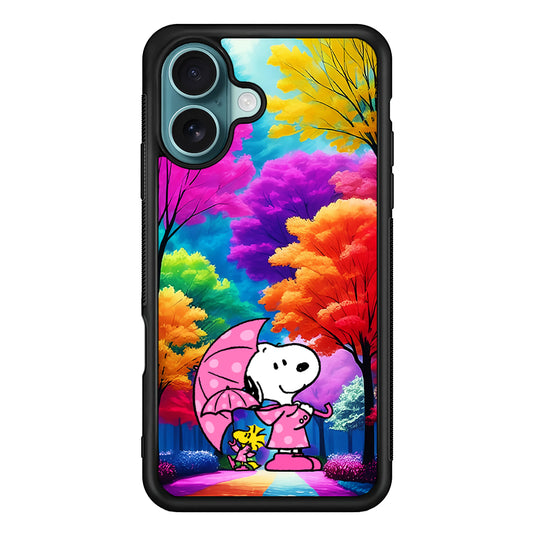 Snoopy and Woodstock in the Forest iPhone 16 Case - Xtracase