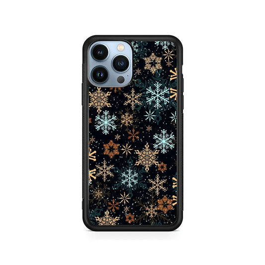 Snowflakes Winter iPhone 13 Pro Case-Rubber / Black (2D Case)-Xtracase