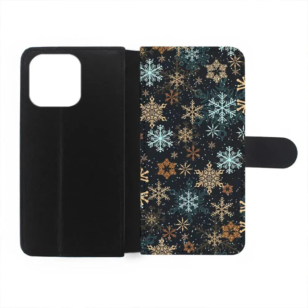 Snowflakes Winter iPhone 15 Pro Max Case-Flip Wallet Case-Xtracase